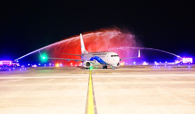广宁云屯国际航空港接待第一趟国际航班
