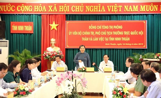 越南国会常务副主席丛氏放视察宁顺省