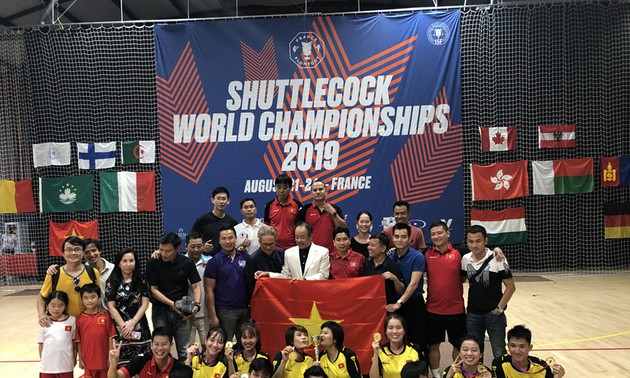 越南毽球队名列第十届世界毽球锦标赛金牌榜第一名