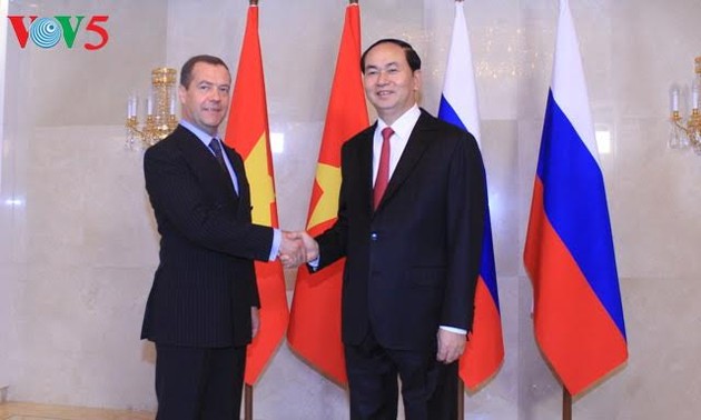 ប្រធានរដ្ឋ លោក Tran Dai Quang ជួបសវនាការជាមួយនាយករដ្ឋមន្ត្រីរុស្ស៊ី លោក D.Medvedev