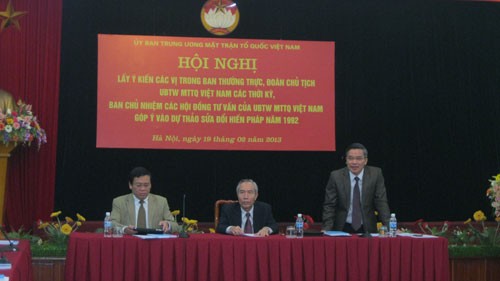 Mặt trận Tổ quốc Việt Nam góp ý vào dự thảo sửa đổi Hiến pháp 1992