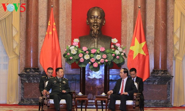 Chủ tịch nước Trần Đại Quang tiếp Phó Chủ tịch Quân ủy Trung ương Trung Quốc Phạm Trường Long