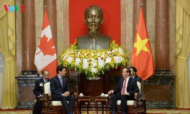 Chủ tịch nước Trần Đại Quang tiếp Thủ tướng Canada Justin Trudeau