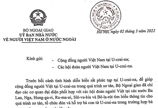 Thông tin cần thiết cho người Việt tại Ukraine