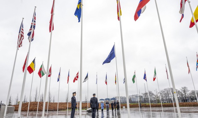 Flag of Sweden raised at NATO headquarters