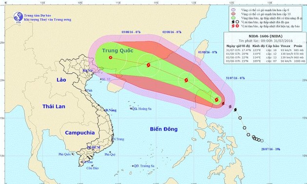 Тайфун «Нида» войдёт в Восточное море ночью 31 июля 