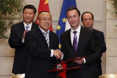 ฝรั่งเศสและจีนลงนามสัญญามูลค่า๑หมื่น๘พันล้านยูโร