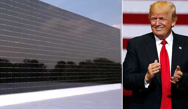Donald Trump talks up solar panels on wall between Mexico