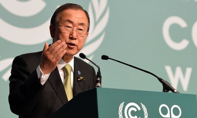 UN chief urges joint efforts to stop global warming