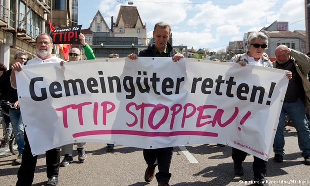 Demonstrations in Europe in protest against TTIP 