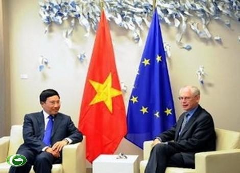 Canciller vietnamita sostiene conversaciones con dirigentes europeos
