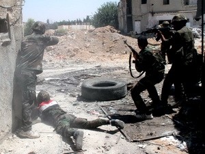 Combates encarnizados en las afueras de Damasco, Siria