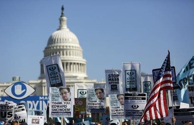 Marchan en Estados Unidos para protestar el espionaje del Gobierno 