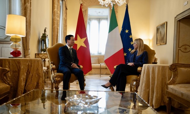 Presidente vietnamita se reúne con altos dirigentes italianos