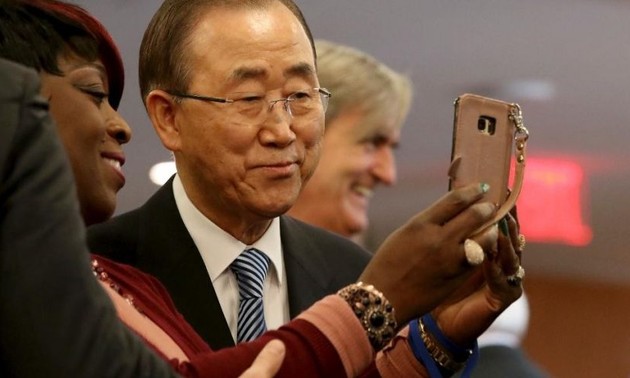Departing UN Chief Ban Ki-moon bids farewell to colleagues