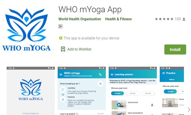 WHO mYOGA app – practice yoga at the comfort of your home 