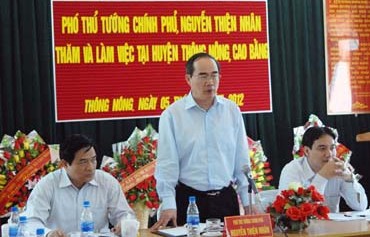 Vize-Premierminister Nhan tagt mit Behörden der Provinz Cao Bang