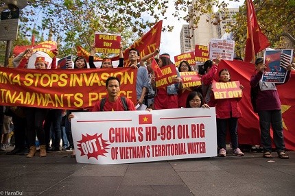 Vietnamesen kommen in vielen Ländern im Protest gegen Handlung Chinas zusammen