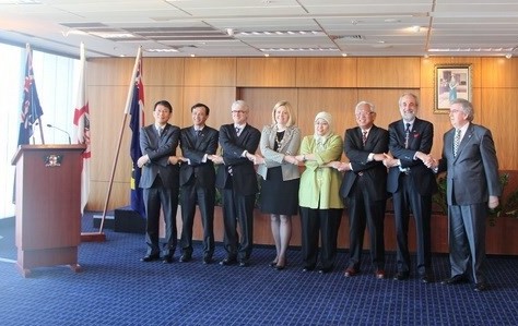 Zeremonie des Flaggenhissens zum ASEAN-Gründungstag in Westaustralien