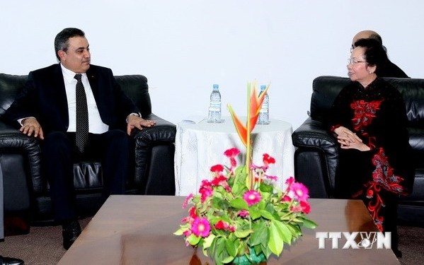 Vizestaatspräsidentin Nguyen Thi Doan trifft Spitzenpolitiker aus Mauritius, Tunesien und Haiti