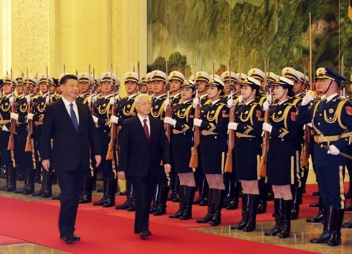 KPV-Generalsekretär Nguyen Phu Trong führt Gespräch mit dem Generalsekretär KP Chinas