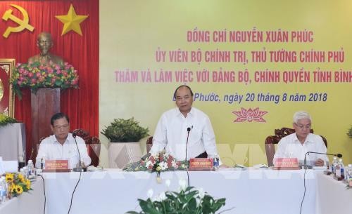 Premierminister Nguyen Xuan Phuc tagt mit Leitern der Provinz Binh Phuoc