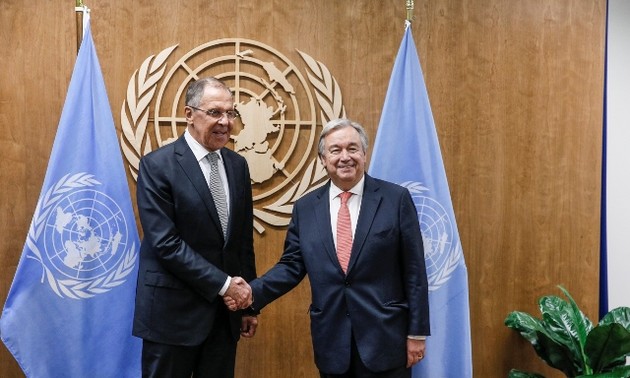 UN-Vollversammlung: UN-Generalsekretär und Russlands Außenminister diskutieren über Konflikte in Syrien und Ostukraine