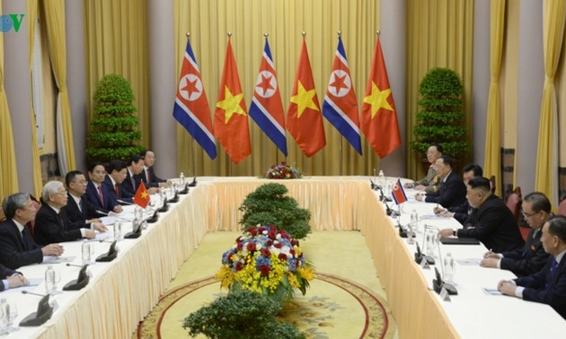 KPV-Generalsekretär Nguyen Phu Trong empfängt den nordkoreanischen Staatschef Kim Jong-un