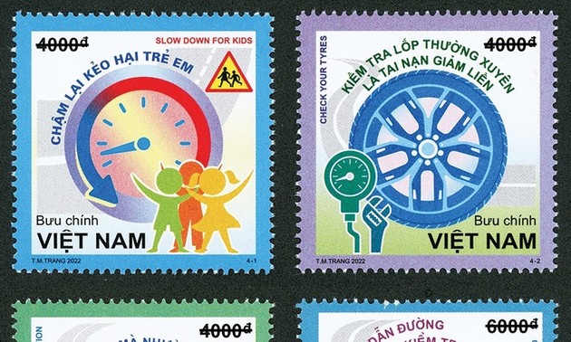 Ausgabe der Briefmarkenserie “Sicherheit im Straßenverkehr”