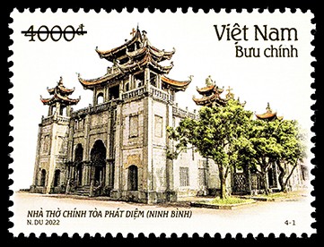Herausgabe des Briefmarkensets über Architektur einiger Kirchen in Vietnam