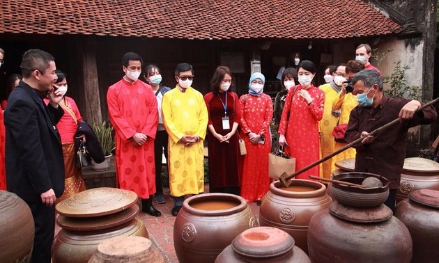 Ausländische Botschafter erleben Neujahrsfest Tet im alten Dorf Duong Lam