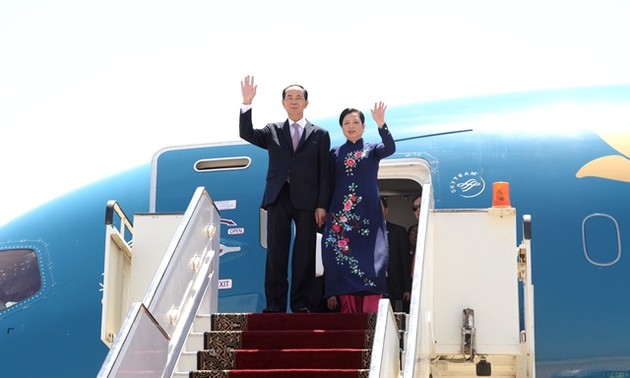 President Tran Dai Quang begins Egypt visit
