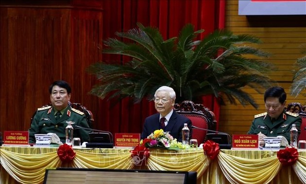 Top leader chairs national military-political conference