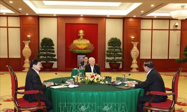 Vietnamese, Cambodian, Lao top leaders discuss cooperation orientations