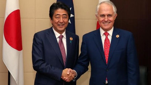 日本首相安倍访问澳大利亚