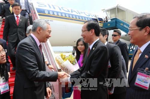越南政府副总理郑庭勇与新加坡总理李显龙主持丰树商业中心开业仪式