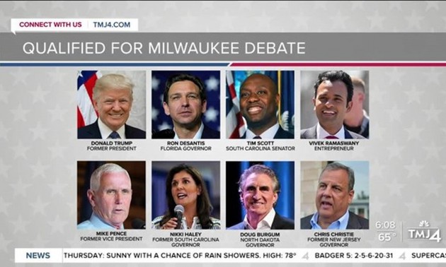 美国总统选举：8名共和党候选人参加首场辩论