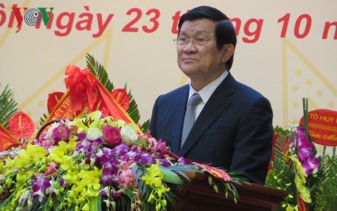 Staatspräsident Truong Tan Sang nimmt am 70. Jahrestag der Gründung der Militärgeheimdienst teil