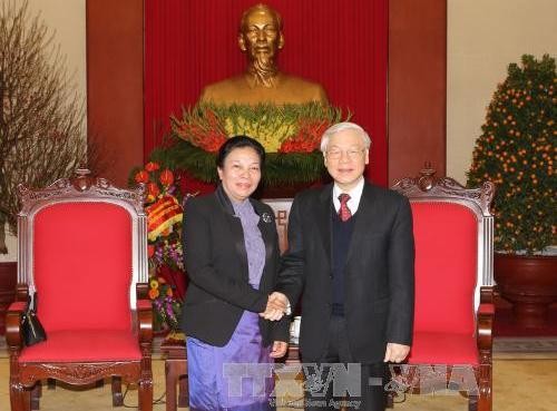 KPV-Generalsekretär Nguyen Phu Trong empfängt Sonderbeauftragten seines laotischen Amtskollegen