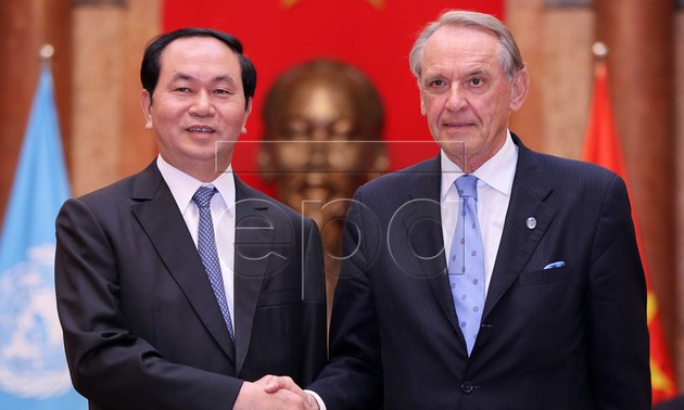Staatspräsident Tran Dai Quang empfängt stellvertretenden UN-Generalsekretär