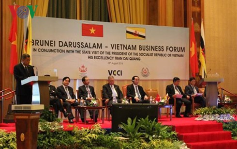 Staatspräsident Tran Dai Quang nimmt an Forum der Unternehmen aus Vietnam und Brunei teil