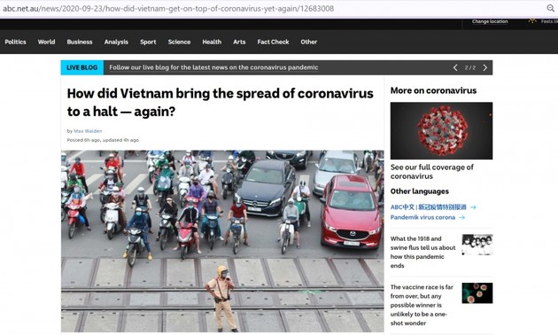 Australiens Medien: Vietnam bekämpft 2. Welle der COVID-19-Pandemie schnell, effizient und sparsam