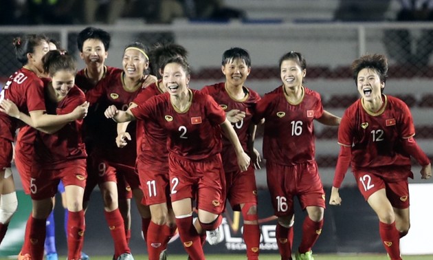 Vietnamesische Frauenfußballmannschaft bei Fußball-Asienmeisterschaft in Gruppe B