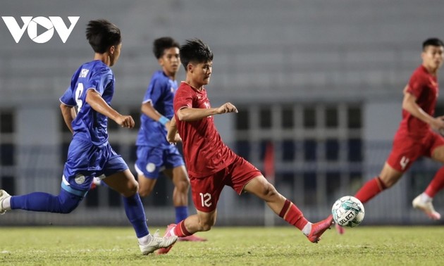 Vietnamesische U23-Fußballmannschaft im Halbfinale gegen Malaysia