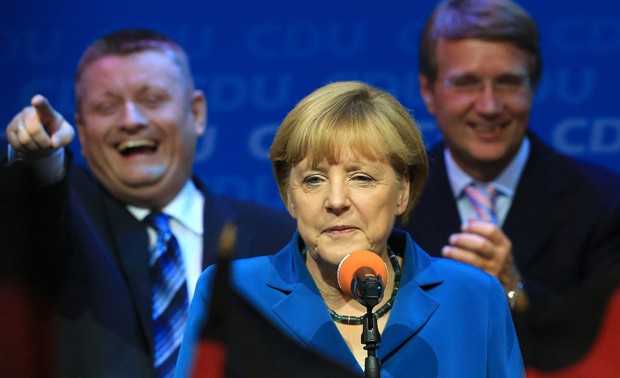 Merkel’s party leads in German election