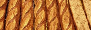 French baguettes and techniques for making the bread from natural yeast leaven 