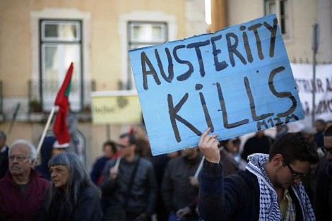 Manifestación en Portugal contra políticas de austeridad