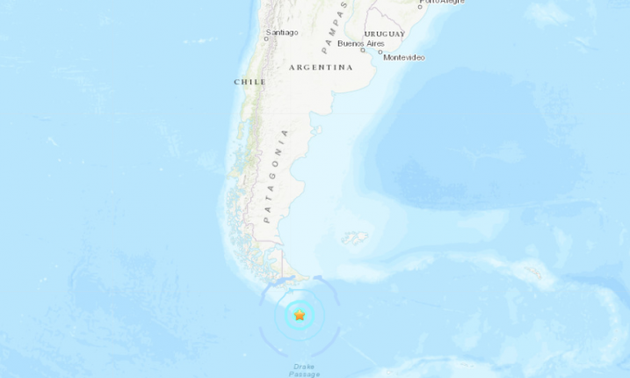 Sismo magnitud 5,9 se percibe en el extremo sur de Chile