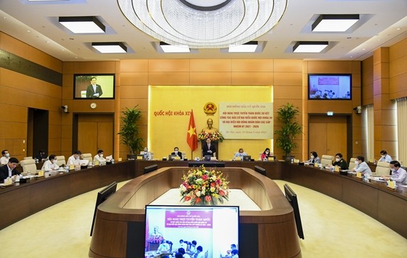 Presidente del Parlamento vietnamita preside teleconferencia nacional sobre trabajo electoral