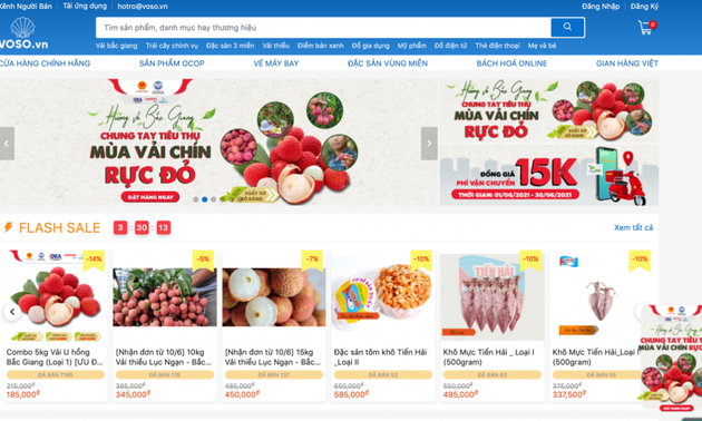 Pabellones de productos vietnamitas en línea, base para el ecosistema de comercio electrónico nacional